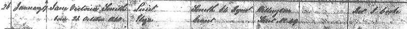 Jane Victoria Smith baptism 1841 St Catherine 1291714 p302-3