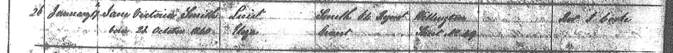Jane Victoria Smith baptism 1841 St Catherine 1291714 p302